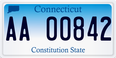 CT license plate AA00842