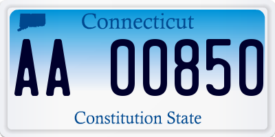 CT license plate AA00850