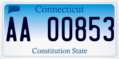 CT license plate AA00853