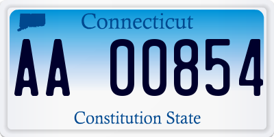 CT license plate AA00854