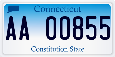CT license plate AA00855