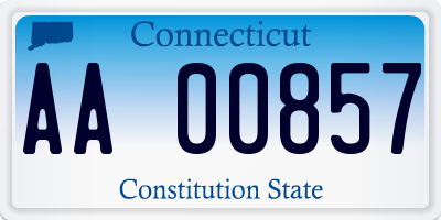 CT license plate AA00857