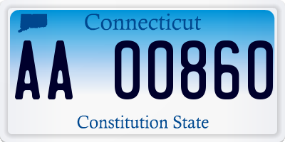 CT license plate AA00860