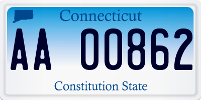 CT license plate AA00862