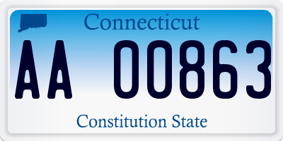 CT license plate AA00863