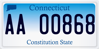 CT license plate AA00868