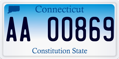 CT license plate AA00869