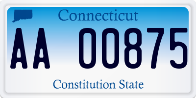 CT license plate AA00875