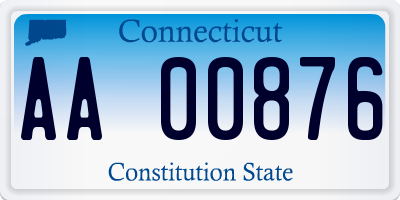 CT license plate AA00876