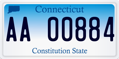 CT license plate AA00884