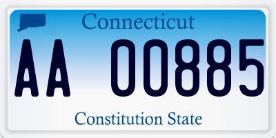 CT license plate AA00885