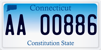 CT license plate AA00886