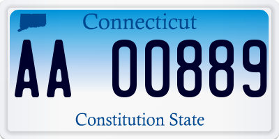 CT license plate AA00889