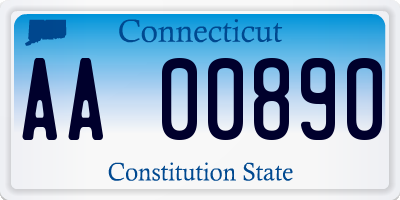 CT license plate AA00890