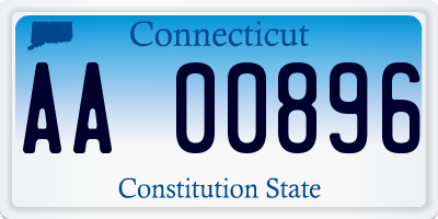 CT license plate AA00896