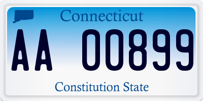 CT license plate AA00899