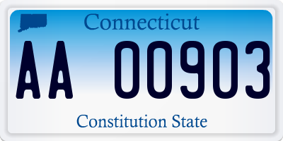 CT license plate AA00903