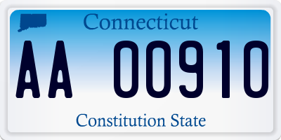 CT license plate AA00910