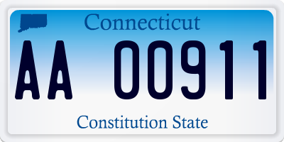 CT license plate AA00911