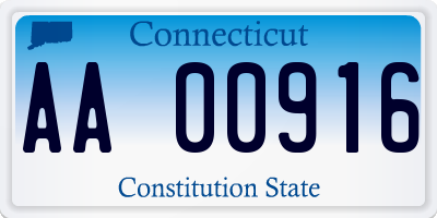 CT license plate AA00916