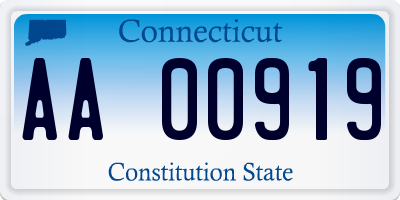 CT license plate AA00919