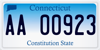 CT license plate AA00923