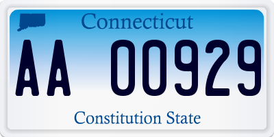 CT license plate AA00929