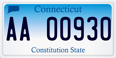 CT license plate AA00930