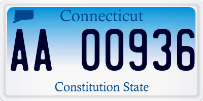 CT license plate AA00936
