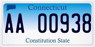 CT license plate AA00938