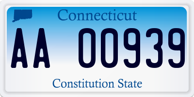 CT license plate AA00939
