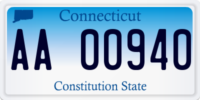 CT license plate AA00940