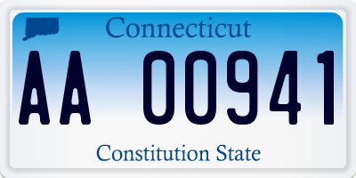 CT license plate AA00941