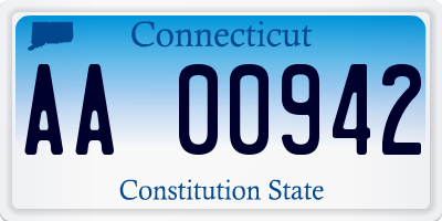 CT license plate AA00942