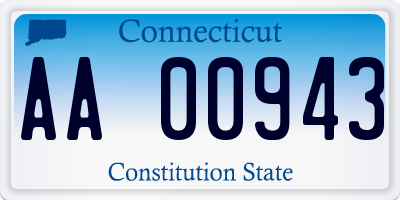 CT license plate AA00943