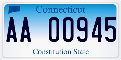 CT license plate AA00945