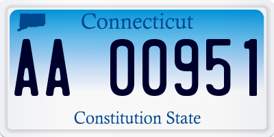 CT license plate AA00951