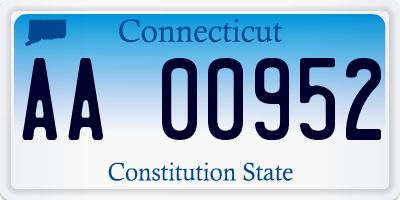 CT license plate AA00952