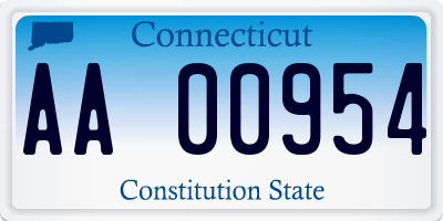 CT license plate AA00954