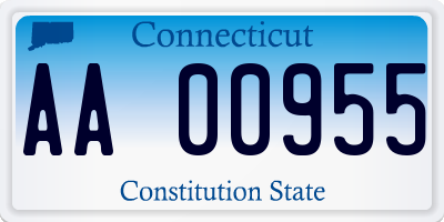 CT license plate AA00955