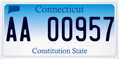 CT license plate AA00957