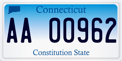 CT license plate AA00962