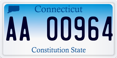 CT license plate AA00964