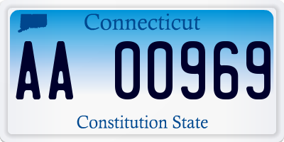 CT license plate AA00969