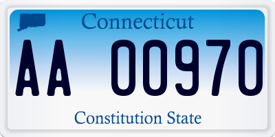 CT license plate AA00970