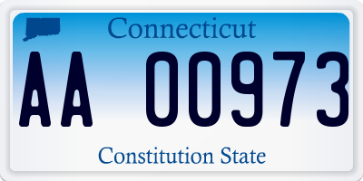 CT license plate AA00973