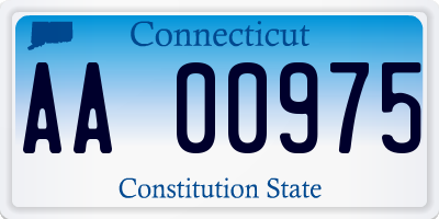 CT license plate AA00975