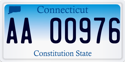 CT license plate AA00976