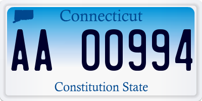 CT license plate AA00994