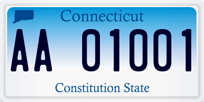 CT license plate AA01001